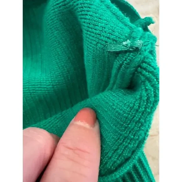 House Of Harlow 1960 Green Crop Ribbed Sculpt Knit Criss Cross Top Large - Picture 8 of 8